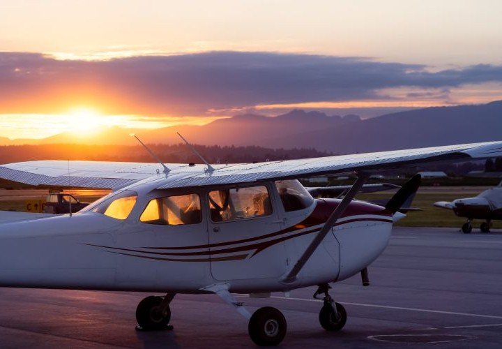 Small plane on run way